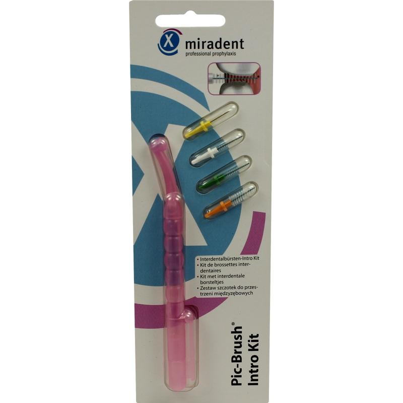 MIRADENT Interd.Pic-Brush Intro Kit 1H+4B.tra.pink