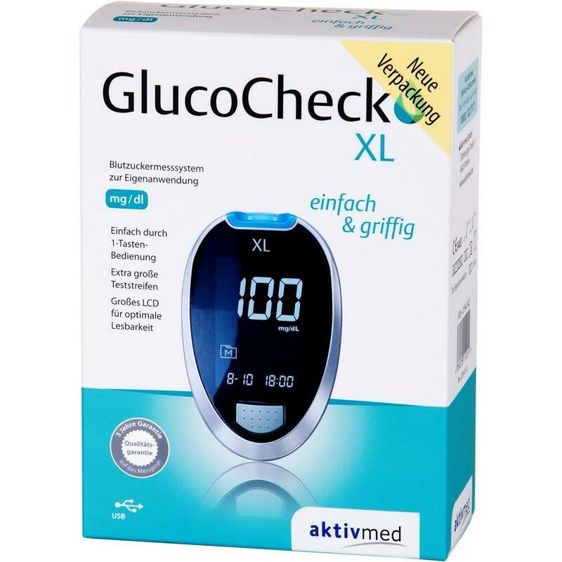 GLUCOCHECK XL Blutzuckermessgerät Set mg/dl