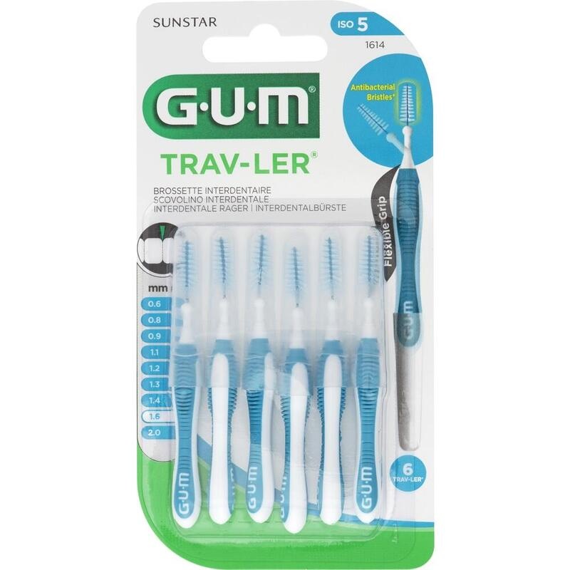 GUM TRAV-LER 1,6mm Tanne blau Interdental+6Kappen