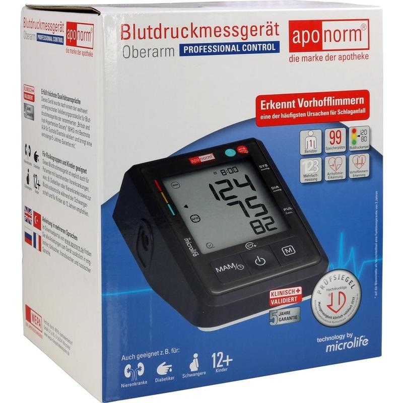 APONORM Blutdruckmessgerät Prof.Control Oberarm
